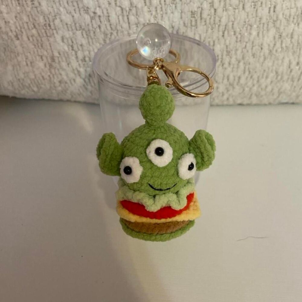 Handmade Crocheted Keychain ToyStory Alien